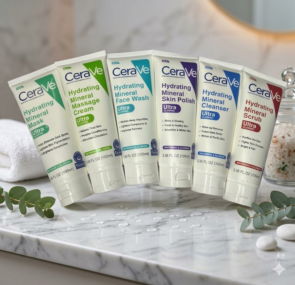 CeraVe 6 In 1 Hydrating Mineral Facial Kit For Deep Cleansing, Brightening And Glowing Skin