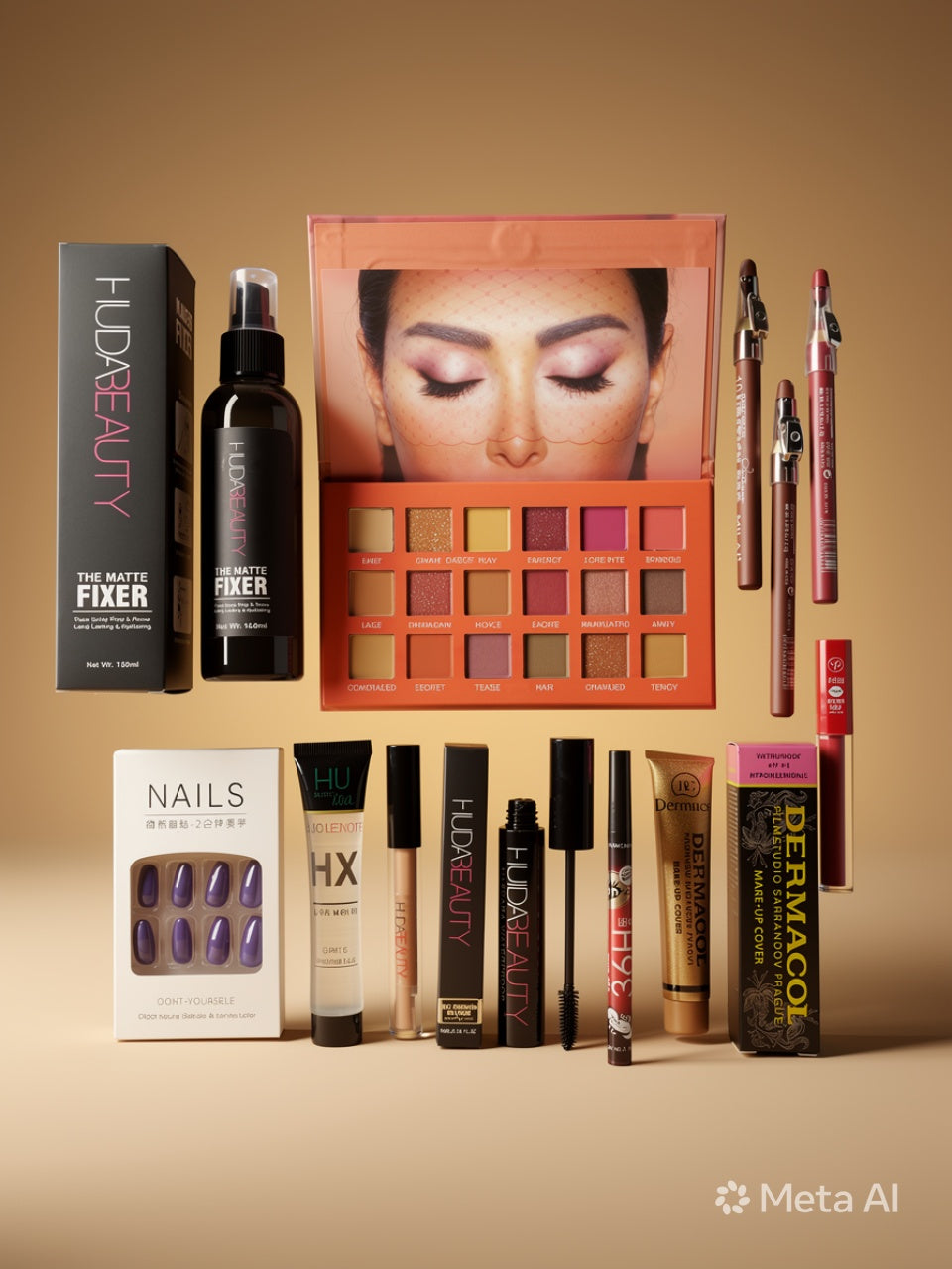 12 Items Complete Makeup & Beauty Deal Kit – Full Face Makeup Set with Nail Polish