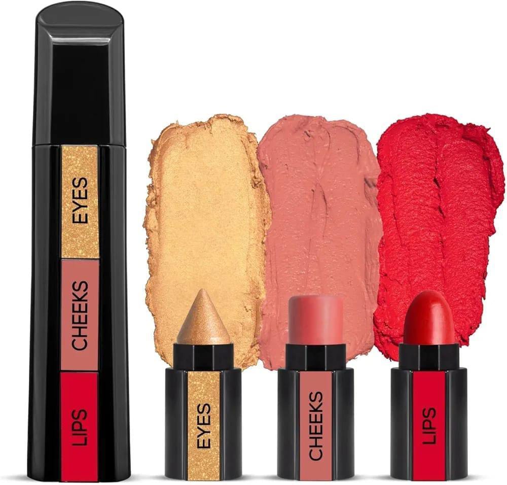 3 in 1 HUDA Beauty Professional Eyes Cheeks Lips