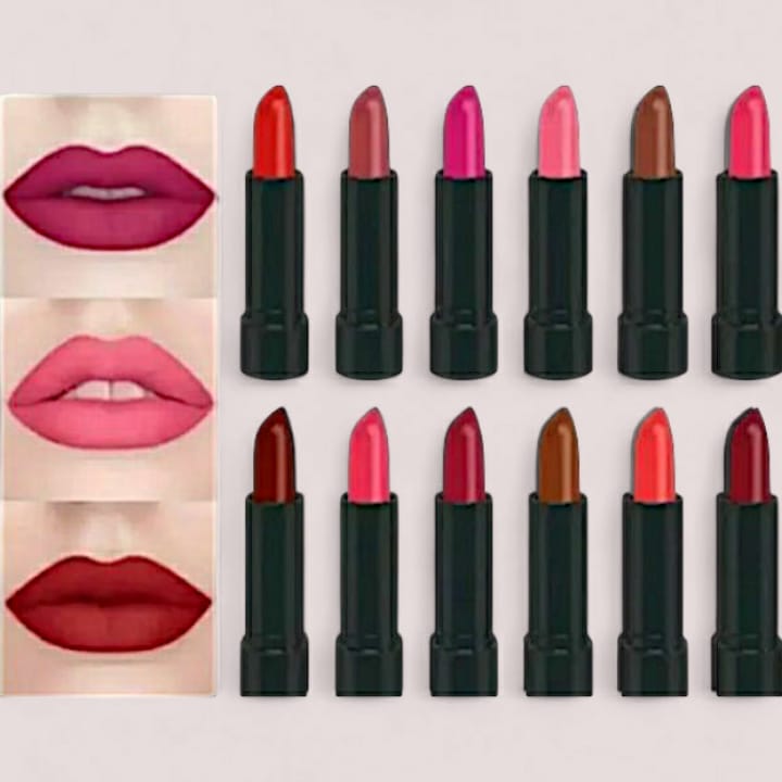 12 Pcs High Pigmented Matte Lipstick Set,  For Bold And Beautiful Looks