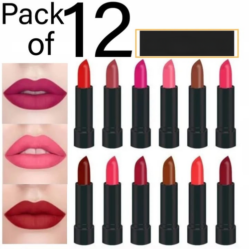 12 Pcs High Pigmented Matte Lipstick Set,  For Bold And Beautiful Looks