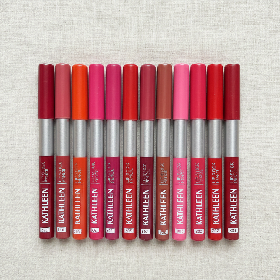 Kathleen High Pigmented Lip Pencil | Multicolor Shades | Pack of 12