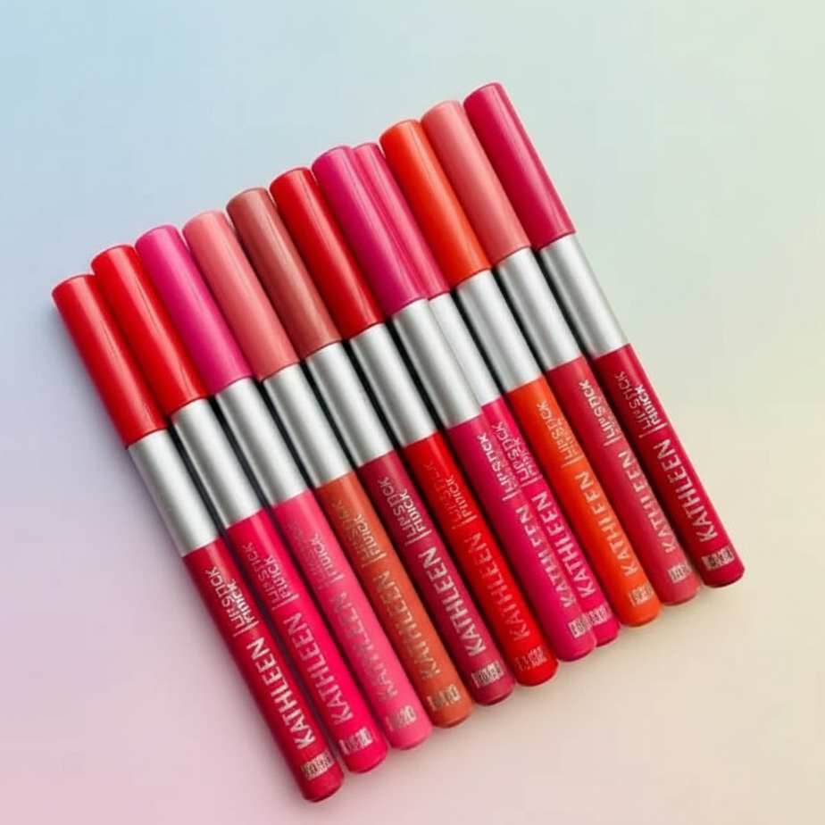 Kathleen High Pigmented Lip Pencil | Multicolor Shades | Pack of 12