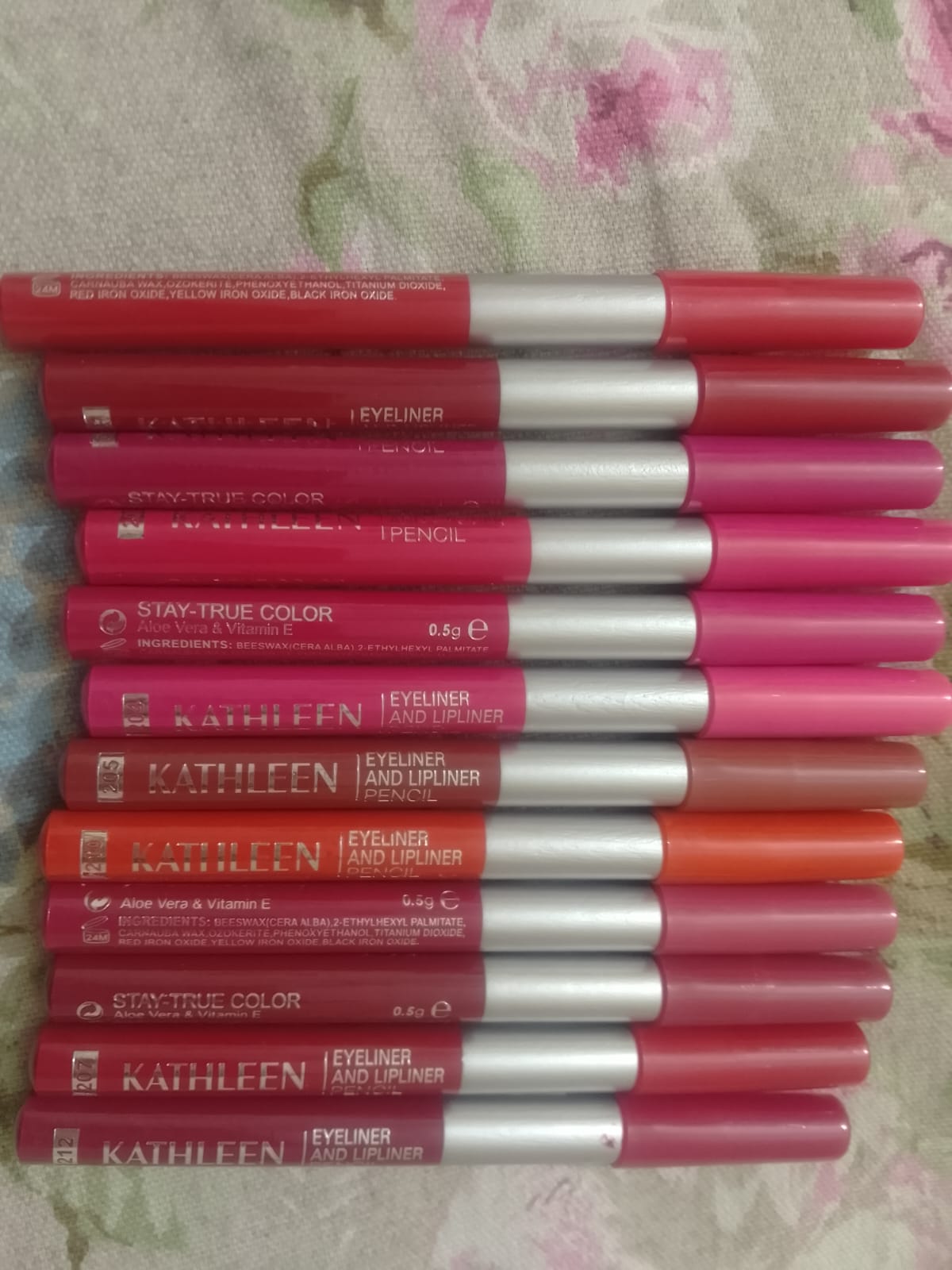 Kathleen High Pigmented Lip Pencil | Multicolor Shades | Pack of 12
