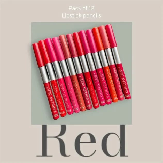 Kathleen High Pigmented Lip Pencil | Multicolor Shades | Pack of 12