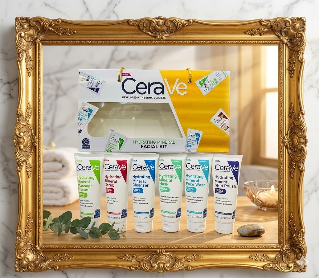 CeraVe 6 In 1 Hydrating Mineral Facial Kit For Deep Cleansing, Brightening And Glowing Skin