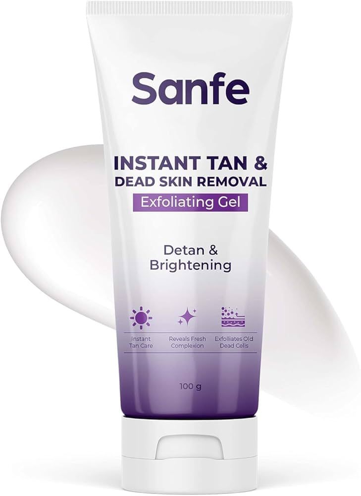 Sanfe Instant Dead Skin Removal Exfoliating Gel | Detan & Brightening Body Scrub | 100g