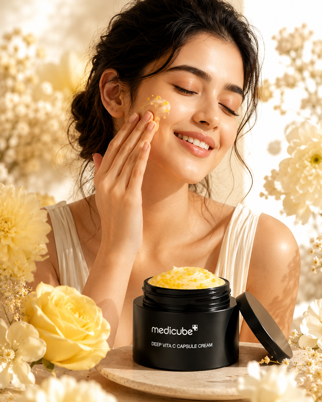 Medicube Deep Vita C Capsule Cream 55g | Brightening & Anti-Aging Vitamin C Moisturizer | Glowing Skin Care