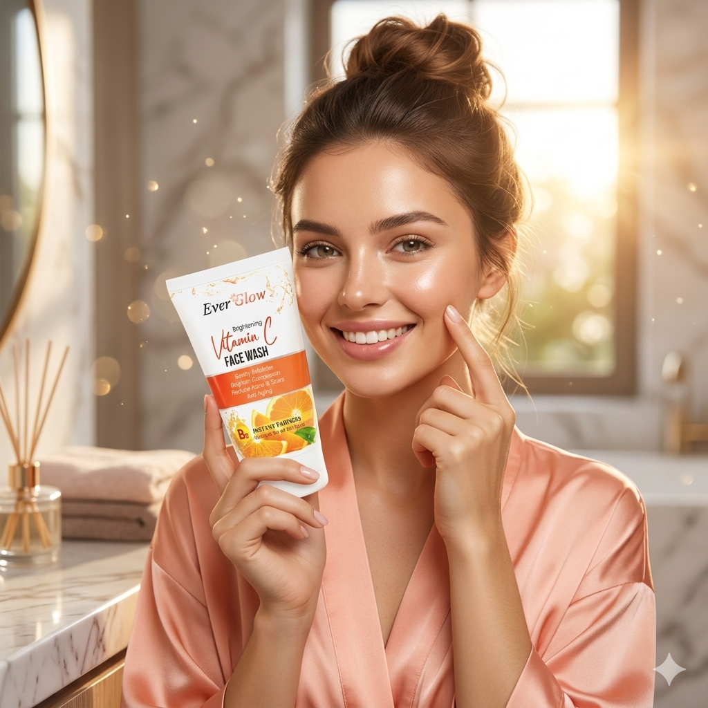 Everglow Vitamin C Face Wash – Brightening & Refreshing Cleanser (120 ml)
