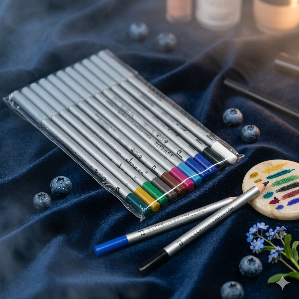 12 Pcs Multicolor Eyeshadow & Eyeliner Pencils Set – Creamy Smooth Makeup Pencils