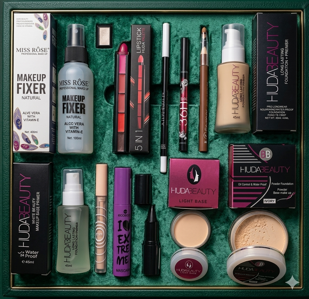 12 in 1 Makeup Deal Make-up Fixer +5 in 1 Lipstick + Eyeliner and many more