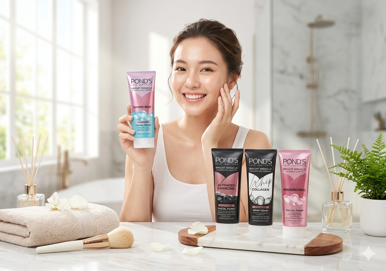 POND’S Bright Miracle Activated Charcoal Facial Foam – Ultimate Oil Control & Deep Cleansing Face Wash