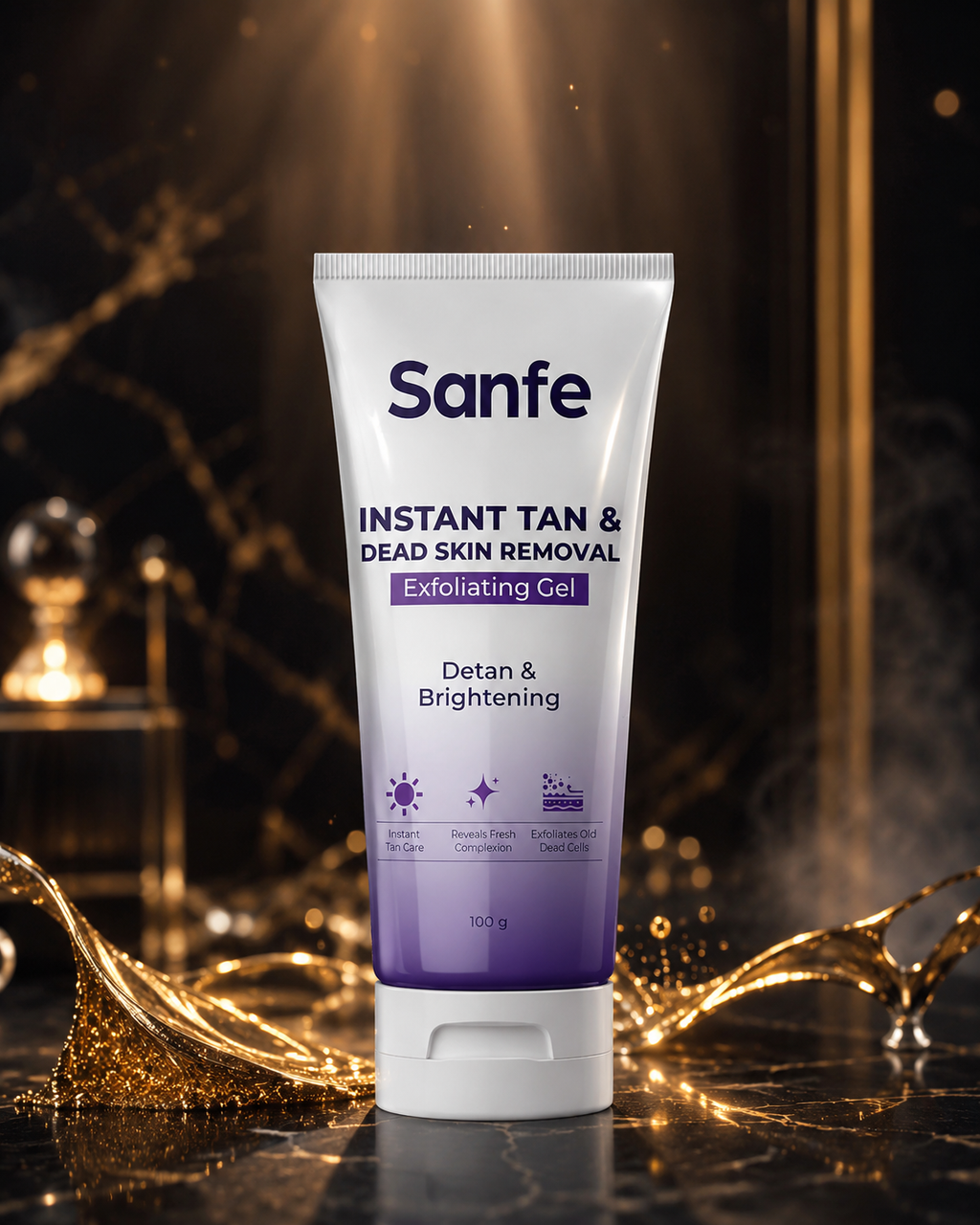 Sanfe Instant Dead Skin Removal Exfoliating Gel | Detan & Brightening Body Scrub | 100g