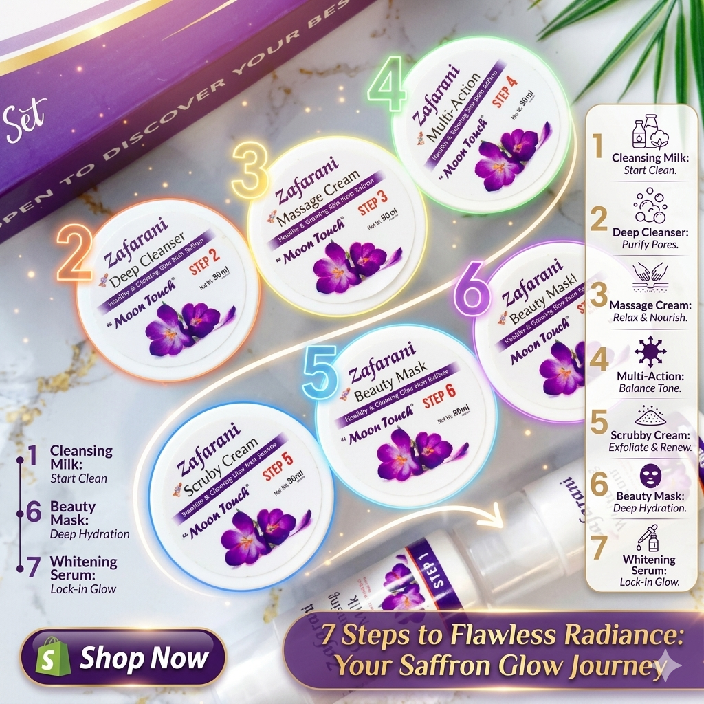 Zafarani Facial Set 50ml , hydrated, glowing skin with Zafarani's Facial Set