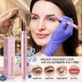 Multi-effect 4 In 1 Eyeliner Eyebrow Pencil Contour Pen Long Lasting Waterproof for girls, eyeliner lipstick highlighter brow liner all in one