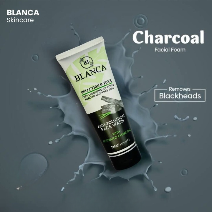 Blanca Pollution Detox Facewash With Charcoal Green Tea And Aloe Vera Deep Cleansing