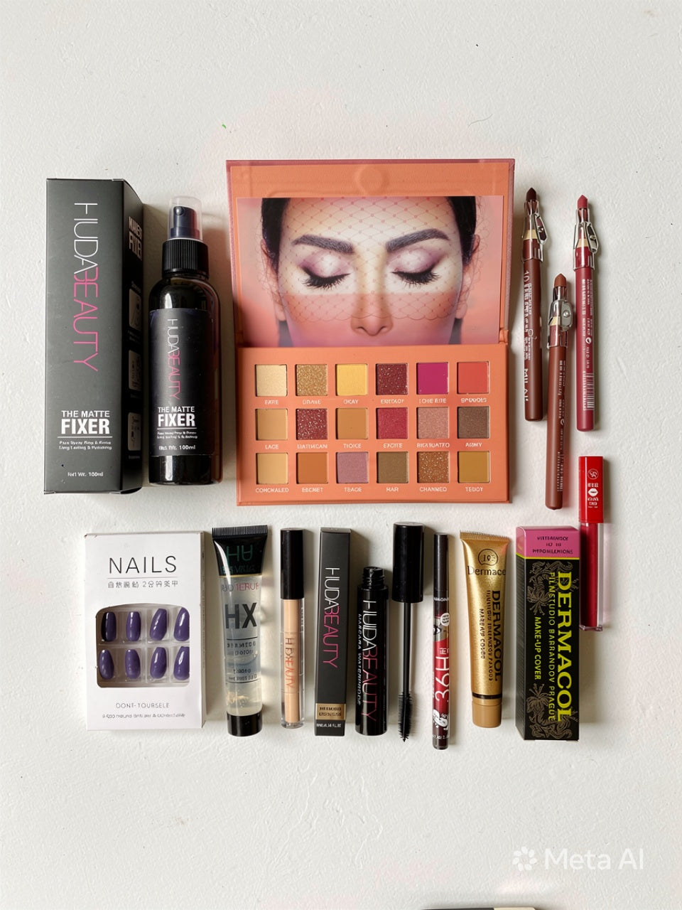 12 Items Complete Makeup & Beauty Deal Kit – Full Face Makeup Set with Nail Polish